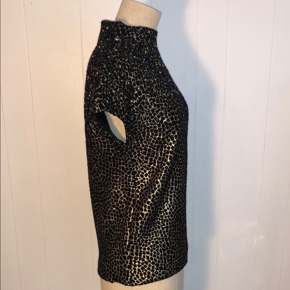 Elegant Black and Gold Women's Top - Picture 2 of 8